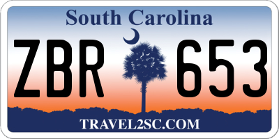 SC license plate ZBR653