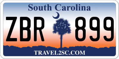 SC license plate ZBR899