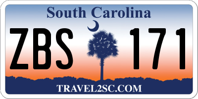 SC license plate ZBS171
