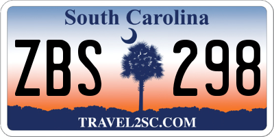 SC license plate ZBS298