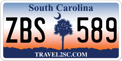 SC license plate ZBS589