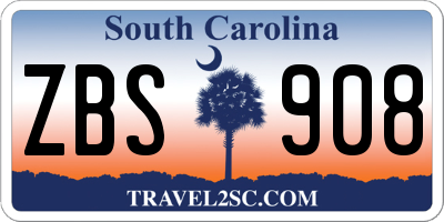 SC license plate ZBS908