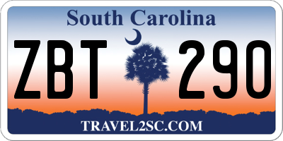 SC license plate ZBT290