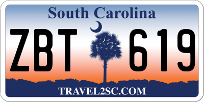 SC license plate ZBT619