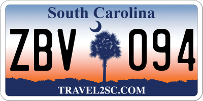 SC license plate ZBV094