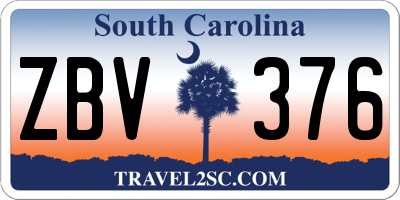 SC license plate ZBV376