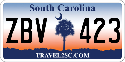 SC license plate ZBV423
