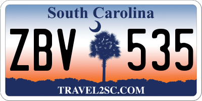 SC license plate ZBV535