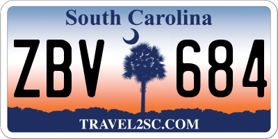 SC license plate ZBV684