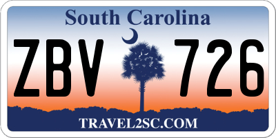 SC license plate ZBV726
