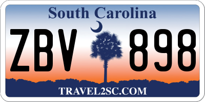 SC license plate ZBV898