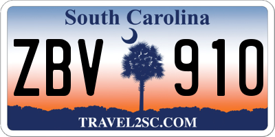 SC license plate ZBV910