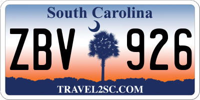 SC license plate ZBV926