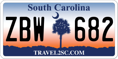 SC license plate ZBW682