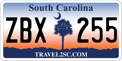 SC license plate ZBX255