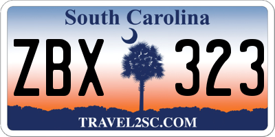 SC license plate ZBX323