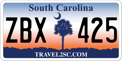 SC license plate ZBX425