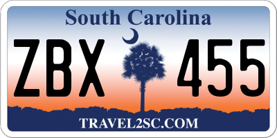 SC license plate ZBX455