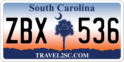 SC license plate ZBX536
