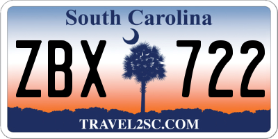 SC license plate ZBX722