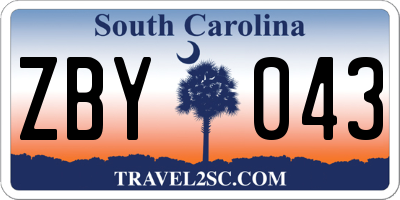 SC license plate ZBY043