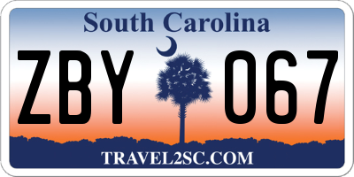 SC license plate ZBY067