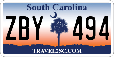 SC license plate ZBY494
