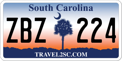 SC license plate ZBZ224