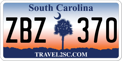 SC license plate ZBZ370