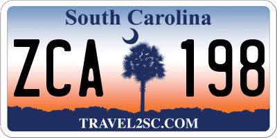 SC license plate ZCA198
