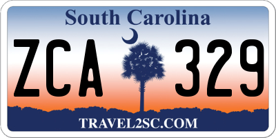 SC license plate ZCA329
