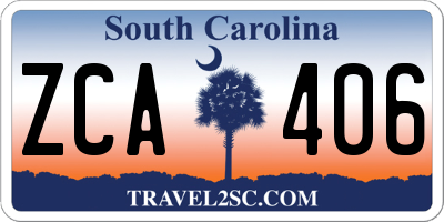 SC license plate ZCA406