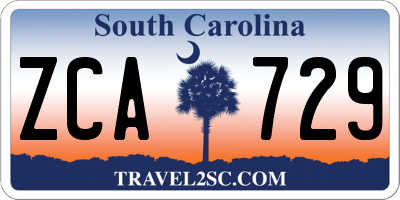 SC license plate ZCA729
