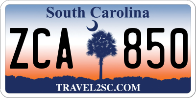 SC license plate ZCA850