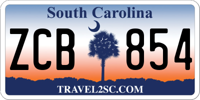 SC license plate ZCB854