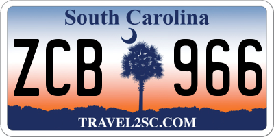 SC license plate ZCB966