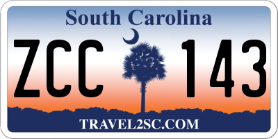 SC license plate ZCC143