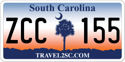 SC license plate ZCC155
