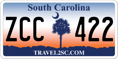 SC license plate ZCC422
