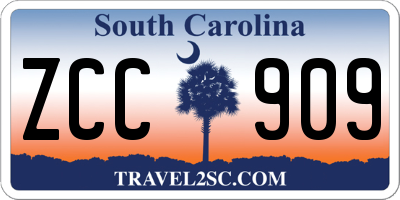 SC license plate ZCC909