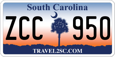 SC license plate ZCC950