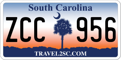 SC license plate ZCC956