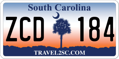 SC license plate ZCD184