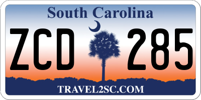 SC license plate ZCD285