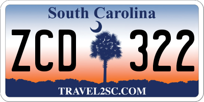 SC license plate ZCD322
