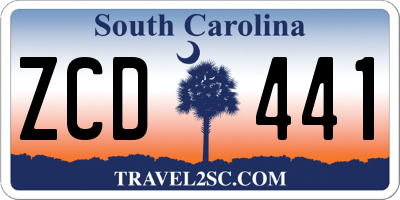 SC license plate ZCD441