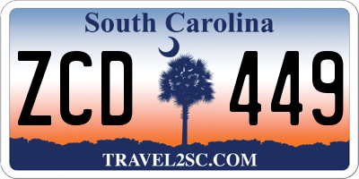 SC license plate ZCD449