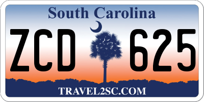 SC license plate ZCD625