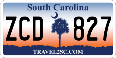 SC license plate ZCD827