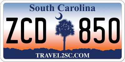 SC license plate ZCD850